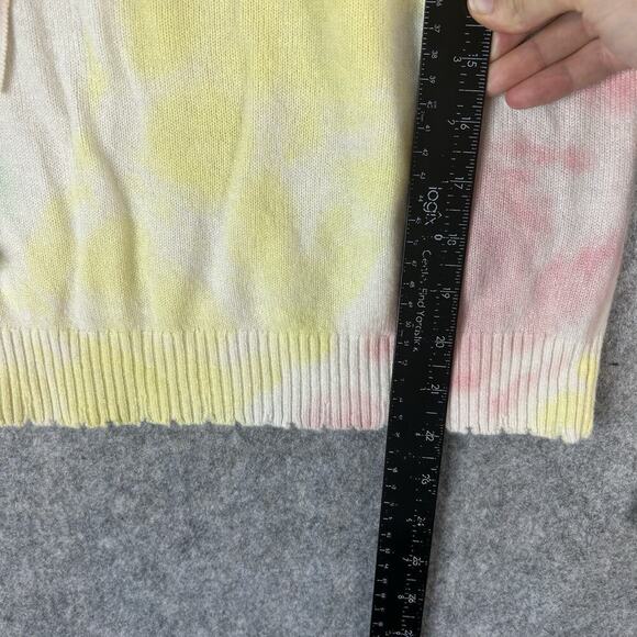 Minnie Rose Cashmere Tie Dye Hooded Sweater Womens Small Pink Yellow - Picture 6 of 9